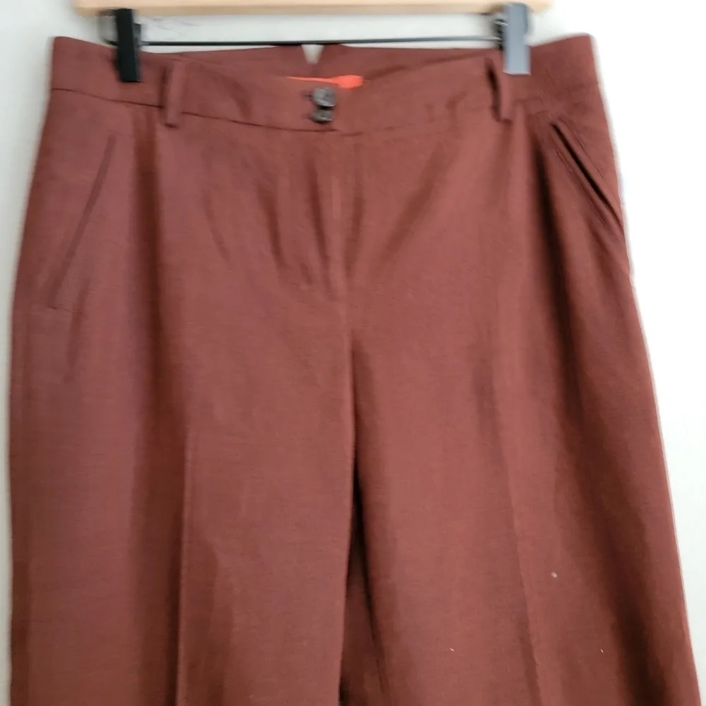 Cartonnier Monica Flannel Trousers in Bordeaux size 6P NWT